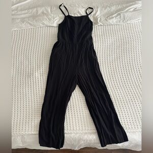 Old Navy Black Sleeveless Jumpsuit with High Neckline and Straight Legs